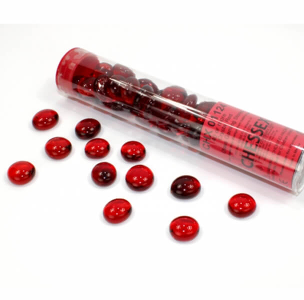 Chessex glass counters red Crystal Red (1124) - 40 pcs