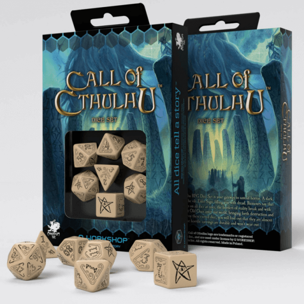 Call of Cthulhu Dice Set Beige and Black