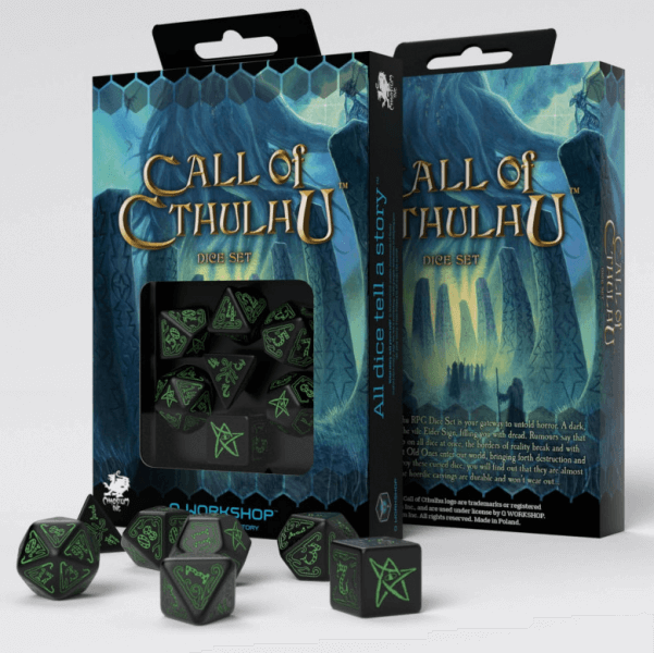 Call of Cthulhu Dice Set Black and Green