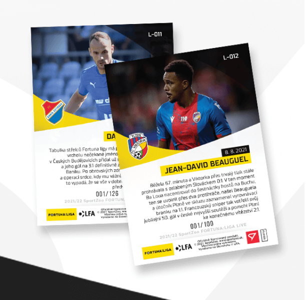 Soccer cards Fortuna Liga 2021-22 - Live Set of Round 3 (2 cards)
