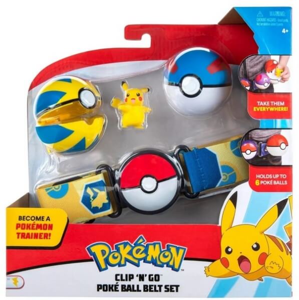 Pokémon Clip and Go set Pikachu with belt - Great ball + Quick ball