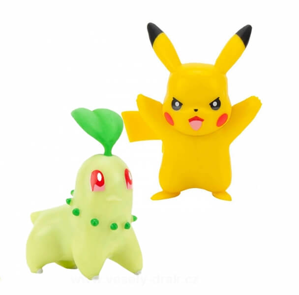 Pokémon action figures Pikachu and Chikorita 5 cm
