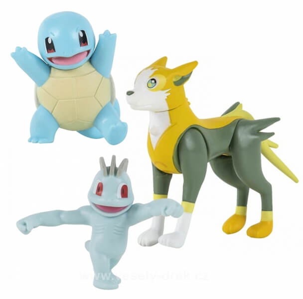 Pokémon action figures Squirtle, Boltund and Machop 5 - 8 cm