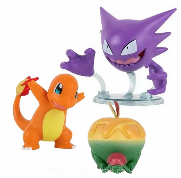 Pokémon action figures Appletun, Haunter and Charmander 5 - 8 cm