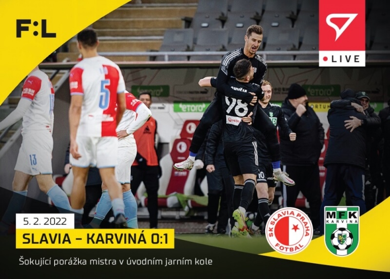 Soccer cards Fortuna Liga 2021-22 - L-088 Slavia - Karviná 0:1 