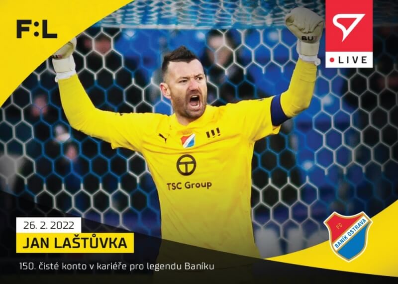 Soccer live card of Fortuna league 2021-22 - L-100 Jan Laštůvka