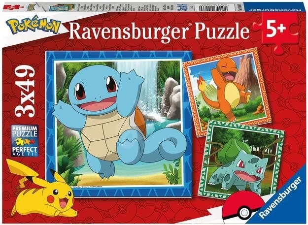 Puzzle Pokémon Ravensburger - Release the Pokémon 3x49 pieces