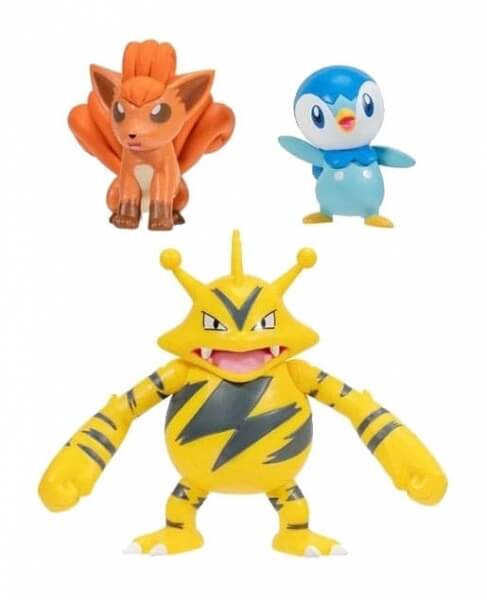 Pokémon Action Figures 3-Pack Piplup, Vulpix, Electabuzz 5-7 cm