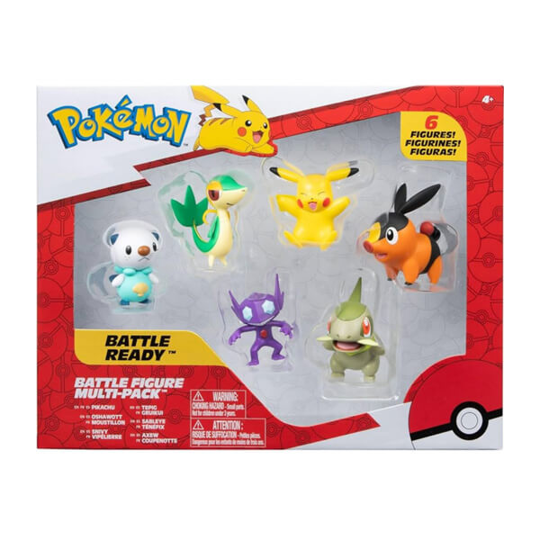 Pokémon Action Figures 6-Pack (Pikachu, Tepig, Oshawott, Sableye, Axew a Sniyv)