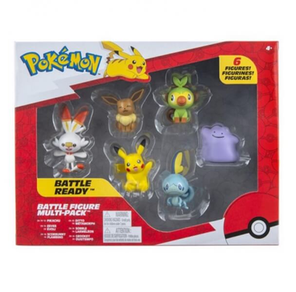 Pokémon Action Figures 6-Pack 5 cm (Pikachu, Eevee and more)