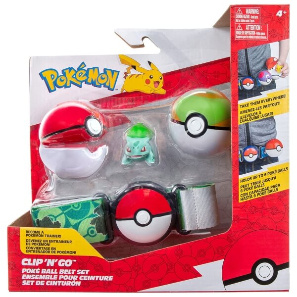 Pokémon Clip and Go set Bulbasaur with belt - Poké Ball + Nest Ball