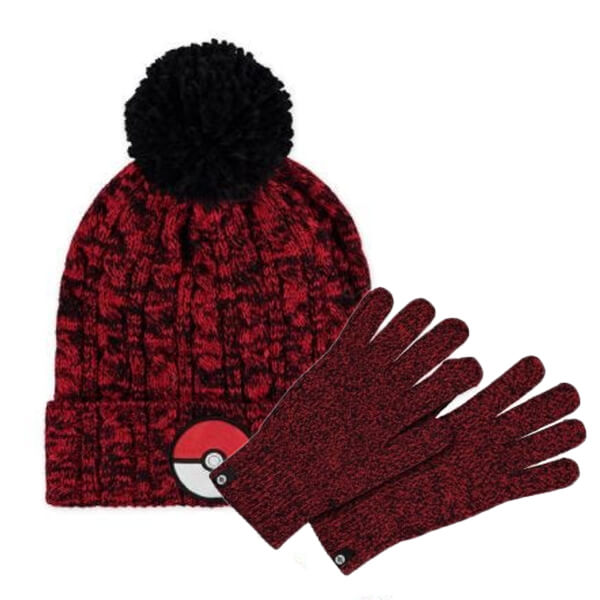 Pokémon Poké Ball Hat and Gloves Gift Set