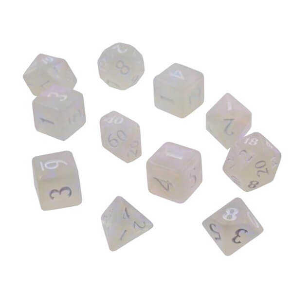 UltraPro Eclipse Acrylic RPG Dice Set with Box - 11 pcs - Arctic White