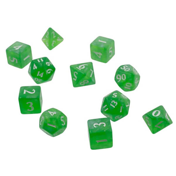 UltraPro Eclipse Acrylic RPG Dice Set with Box - 11 pcs - Lime Green