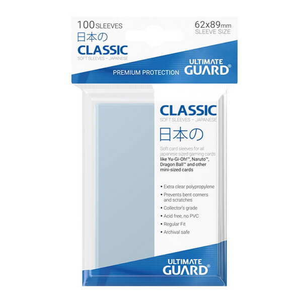 Ultimate Guard Classic Soft Sleeves Japanese Size - Transparent 100 pcs