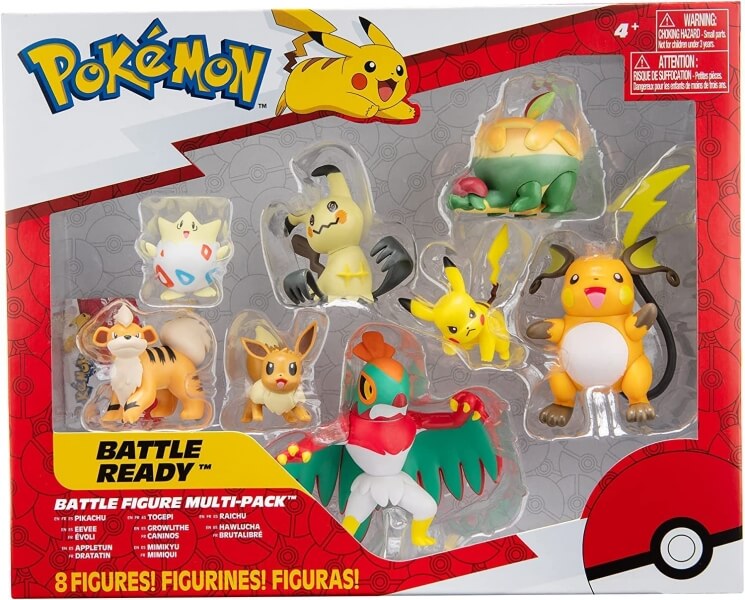 Pokémon Action Figures 8-Pack 5 - 8 cm (Pikachu, Eevee, Appletun and more)
