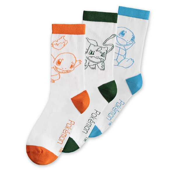 Pokémon socks - Charmander, Bulbasaur, Squirtle - set of 3