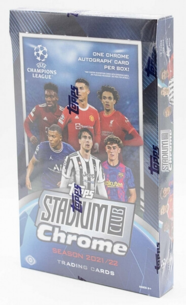 2021-2022 Topps Champions League Stadium Club Chrome Hobby Box Football Cards
