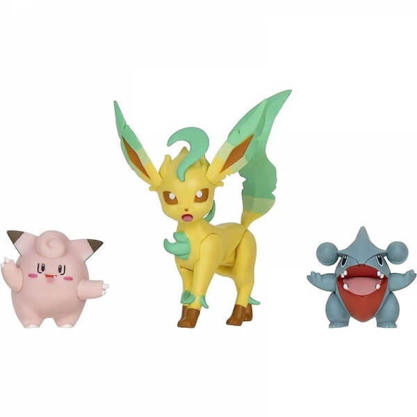 Pokémon action figures Clefairy, Gible, Leafeon 5 - 8 cm
