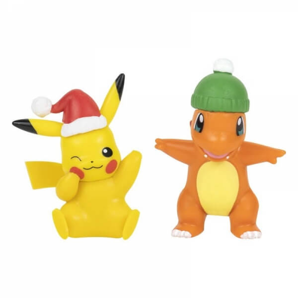 Pokémon action figures Pikachu and Charmander (Holiday Season) - 5 cm