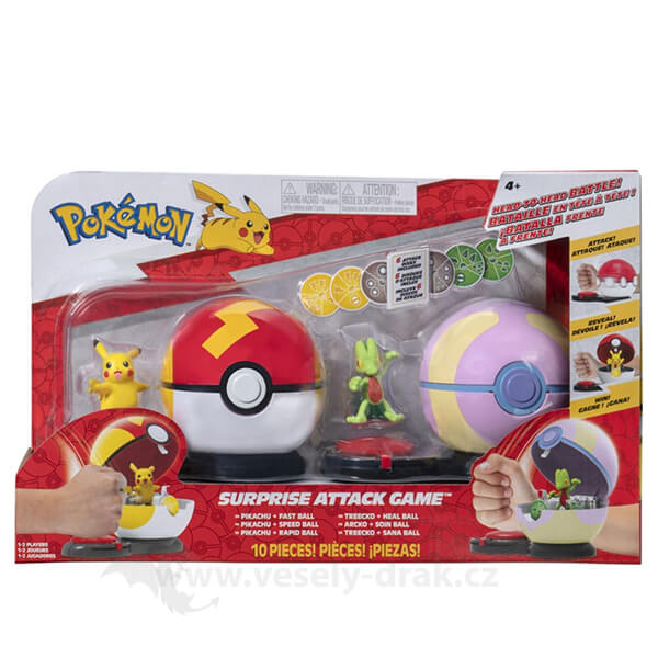 Pokémon Figure Battle - Surprise Attack Game - Pikachu vs. Treecko