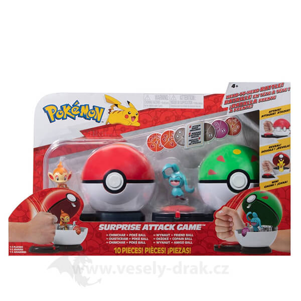 Pokémon Figure Battle - Surprise Attack Game - Chimchar vs Wynaut