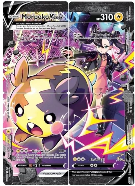 Pokémon Four Cards Crown Zenith Morpeko V Union + Professor Burnet