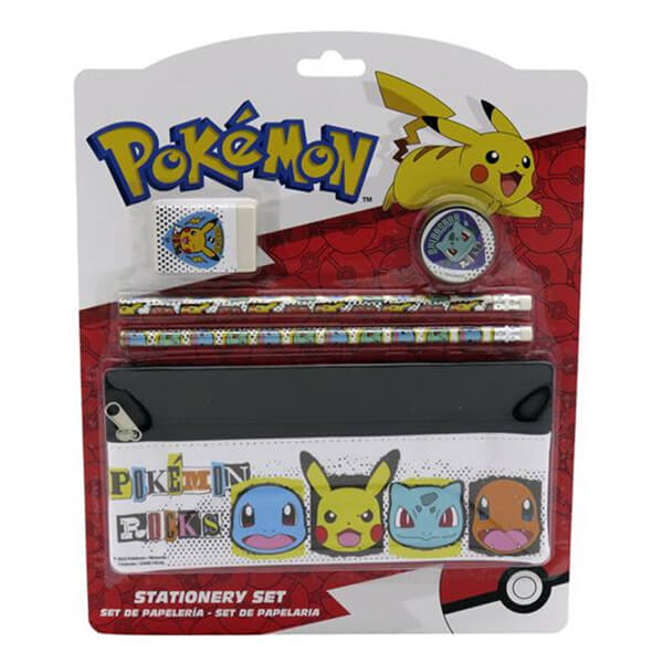 Pokémon school kit (pencil case, pencils, eraser, pencil sharpener)