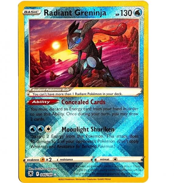 Pokémon card Radiant Greninja from League battle deck