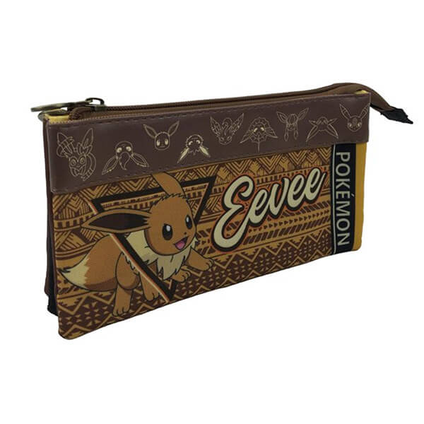 Pokémon pencil case with three pockets - Eevee