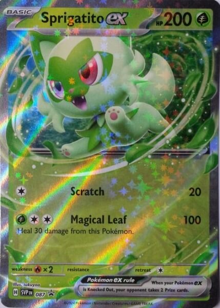 Pokémon card Sprigatito ex from Paldea Adventure Chest
