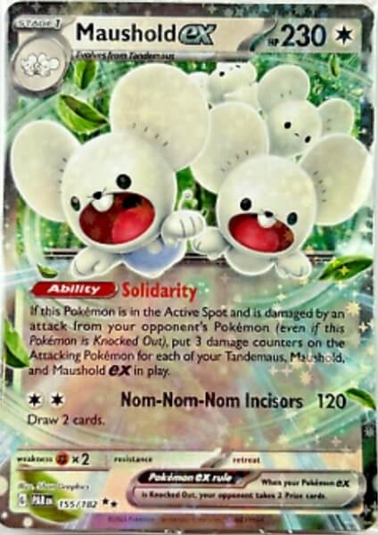 Pokémon card Maushold ex from Paldea Adventure Chest