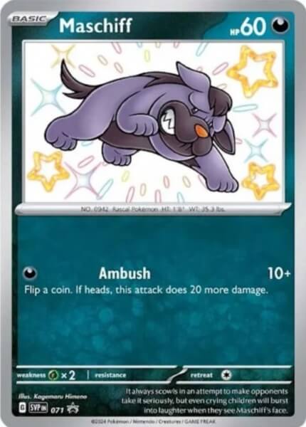 Pokémon promo card Shiny Maschiff from Paldean Fates