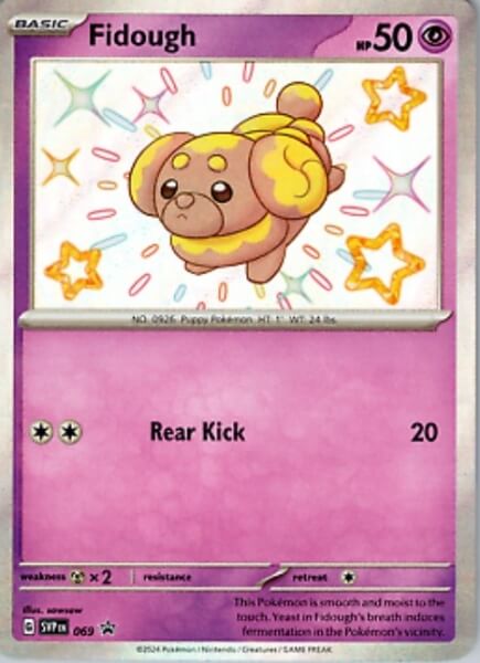 Pokémon promo card Shiny Fidough from Paldean Fates