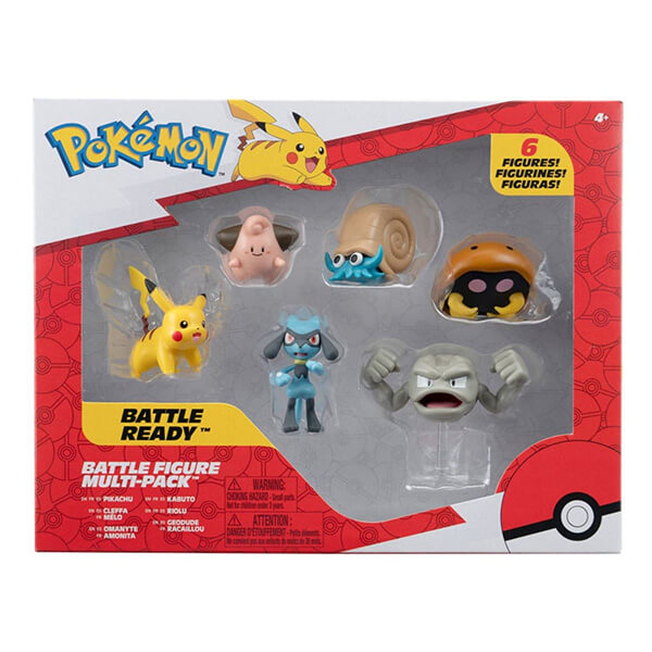 Pokémon Action Figures 6-Pack 5 cm (Pikachu, Riolu, Cleffa and more)