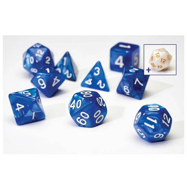 Sirius Dice Polyhedral - Pearl Blue - 7 pcs + 1 bonus