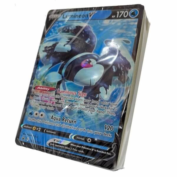 Trainers set and 2x Pokémon Lumineon V cards from Trainers Toolkit 2022