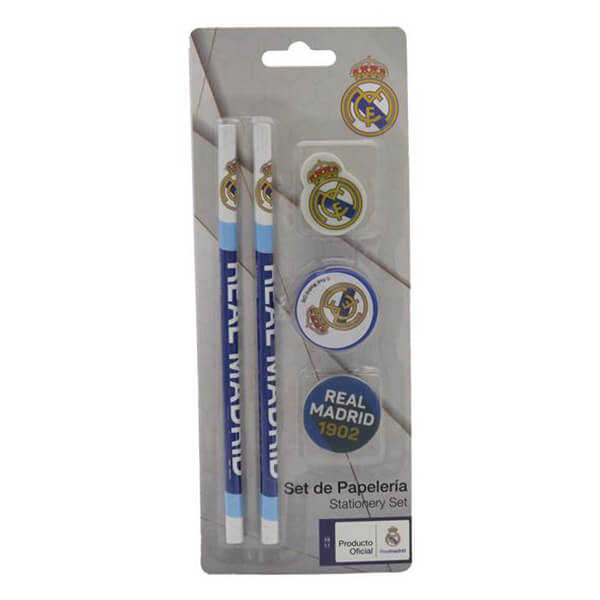 Real Madrid - school set (pencils, erasers + pencil sharpener)
