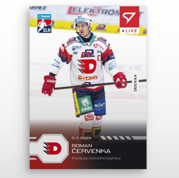 Hockey card Live Tipsport 2024-2025 - L-38 Roman Červenka