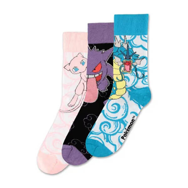 Pokémon Socks - Gengar, Mew, Gyarados - Set of 3