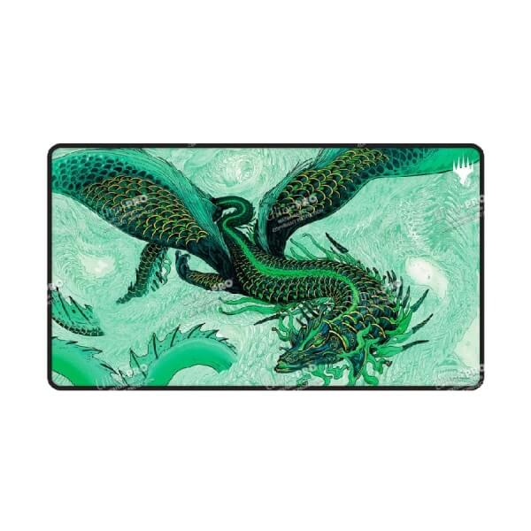MTG GameMat - Tarkir Dragonstorm Teval, Arbiter of Virtue (Stitched)