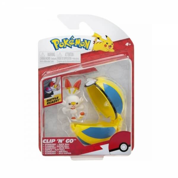 Pokémon Toy Clip and Go Quick Ball - Scorbunny figure