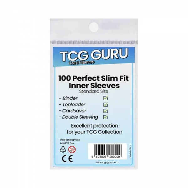 TCG Guru Perfect Slim Fit Inner Sleeves Clear - 100 pcs