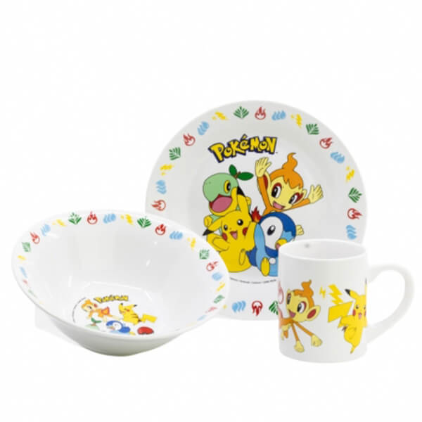 Children's Pokémon tableware (mug, plate, bowl) - ceramic - 3 pcs