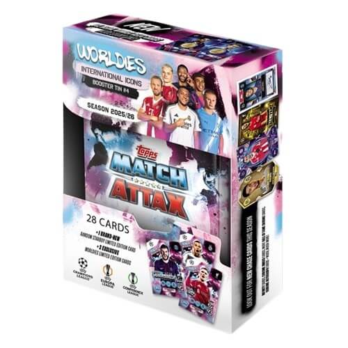 2025-2026 Topps Match Attax Booster Tin 4 International Icons - purple
