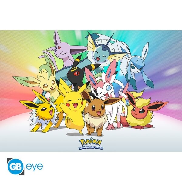 Pokémon poster Maxi 91.5 x 61 cm - Eevee Evolution and Pikachu