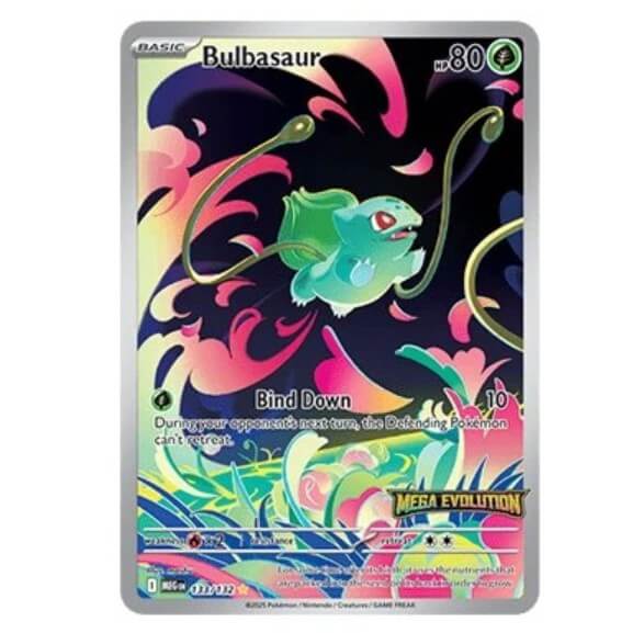 Pokémon Bulbasaur card from the Mega Evolution Enhanced booster box