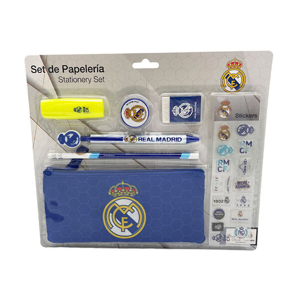 Real Madrid - school set with pencil case and stickers