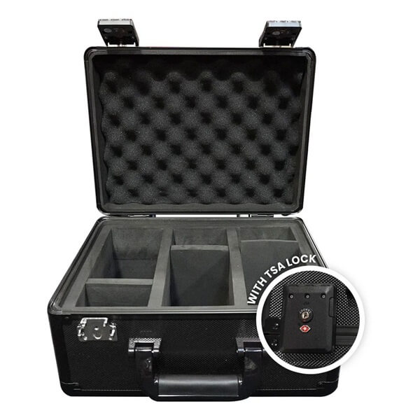 Small 3-Row Black Aluminum Graded Card Storage Box