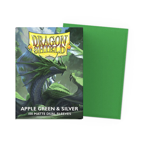 Dragon Shield Matte Dual Card Sleeves - Apple Green and Silver - 100 pcs